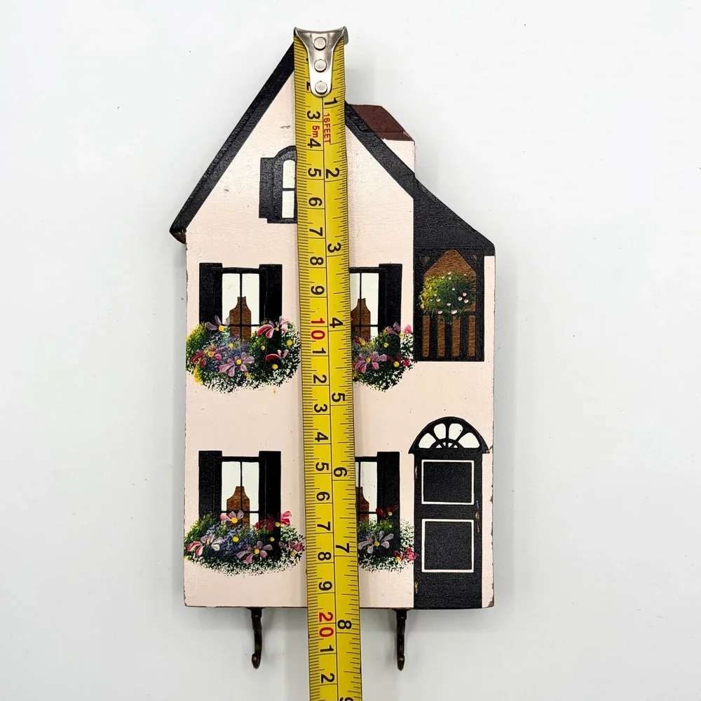Shelia’s Collectible Painted Townhouse Shaped Key Holder / Wall Hook - Vintage